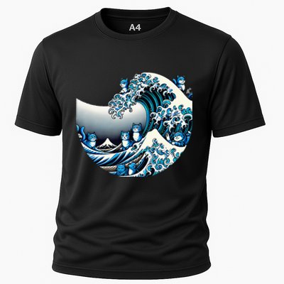 Cute Wave Of Blue Cats For Kamala Funny Cooling Performance Crew T-Shirt