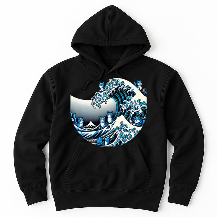 Cute Wave Of Blue Cats For Kamala Funny Hoodie