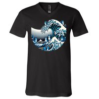 Cute Wave Of Blue Cats For Kamala Funny V-Neck T-Shirt