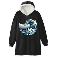 Cute Wave Of Blue Cats For Kamala Funny Hooded Wearable Blanket