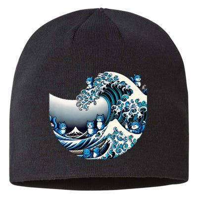 Cute Wave Of Blue Cats For Kamala Funny Sustainable Beanie