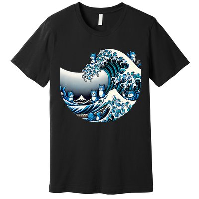 Cute Wave Of Blue Cats For Kamala Funny Premium T-Shirt