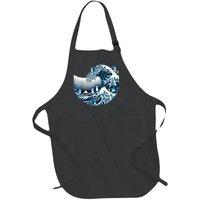 Cute Wave Of Blue Cats For Kamala Funny Full-Length Apron With Pockets