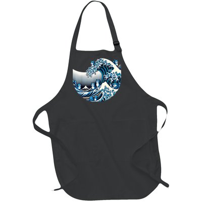 Cute Wave Of Blue Cats For Kamala Funny Full-Length Apron With Pockets