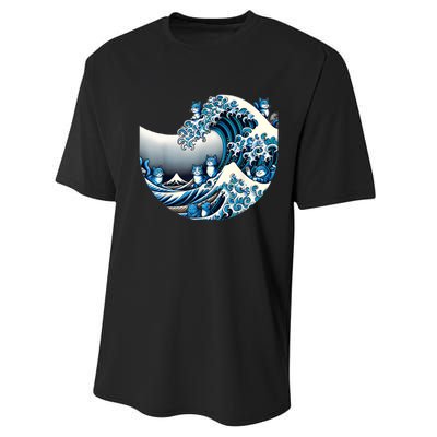 Cute Wave Of Blue Cats For Kamala Funny Performance Sprint T-Shirt