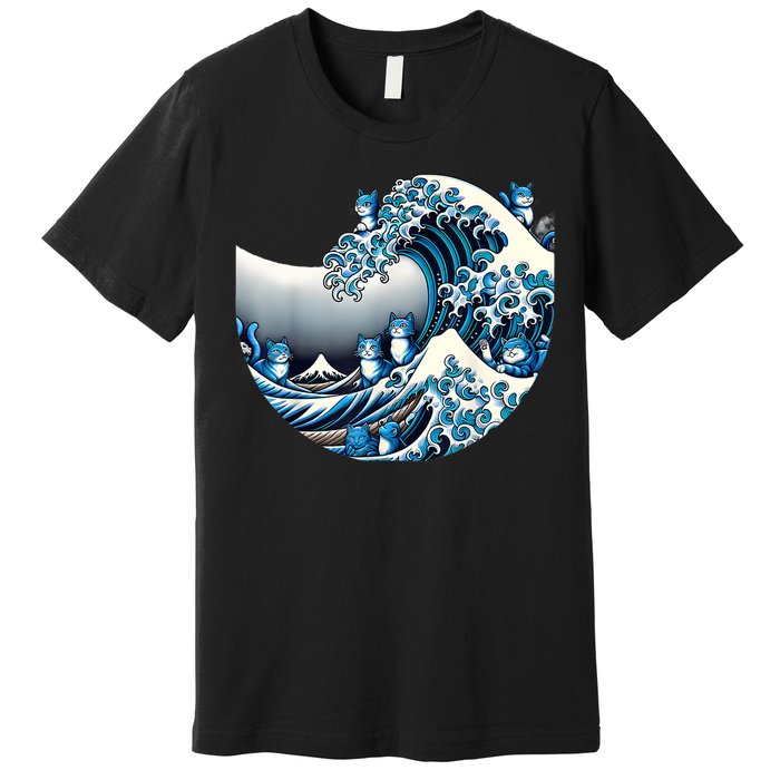 Cute Wave Of Blue Cats For Kamala Funny Premium T-Shirt