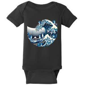 Cute Wave Of Blue Cats For Kamala Funny Baby Bodysuit