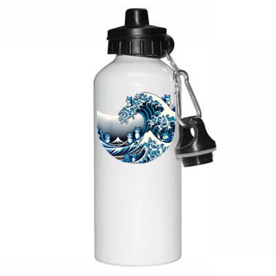 Cute Wave Of Blue Cats For Kamala Funny Aluminum Water Bottle