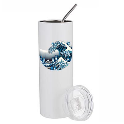 Cute Wave Of Blue Cats For Kamala Funny Stainless Steel Tumbler