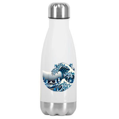 Cute Wave Of Blue Cats For Kamala Funny Stainless Steel Insulated Water Bottle