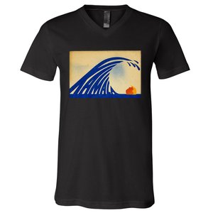 Cute Wave Of Blue Wave Kamala For Kamala Funny Trump V-Neck T-Shirt