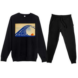 Cute Wave Of Blue Wave Kamala For Kamala Funny Trump Premium Crewneck Sweatsuit Set