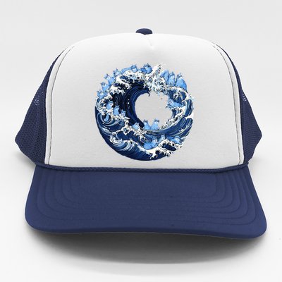 Cute Wave Of Blue Cats For Kamala Trucker Hat