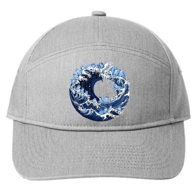 Cute Wave Of Blue Cats For Kamala 7-Panel Snapback Hat