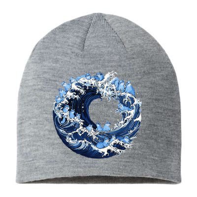 Cute Wave Of Blue Cats For Kamala Sustainable Beanie