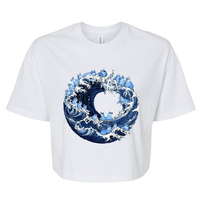 Cute Wave Of Blue Cats For Kamala Bella+Canvas Jersey Crop Tee