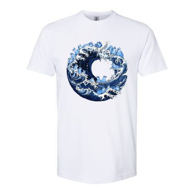 Cute Wave Of Blue Cats For Kamala Softstyle CVC T-Shirt