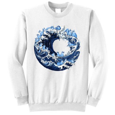 Cute Wave Of Blue Cats For Kamala Sweatshirt