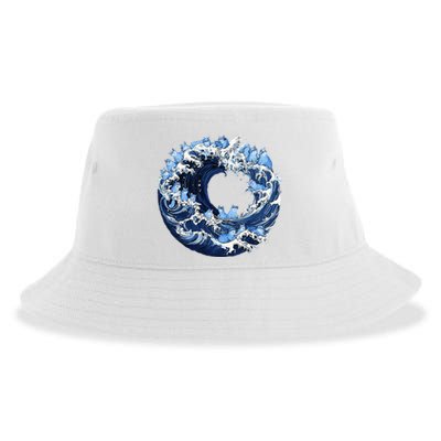 Cute Wave Of Blue Cats For Kamala Sustainable Bucket Hat