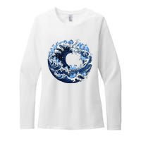 Cute Wave Of Blue Cats For Kamala Womens CVC Long Sleeve Shirt