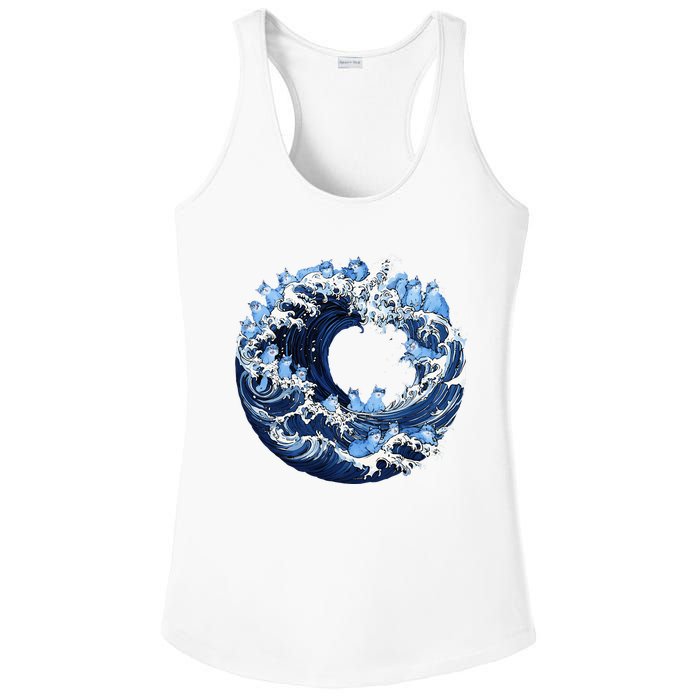 Cute Wave Of Blue Cats For Kamala Ladies PosiCharge Competitor Racerback Tank