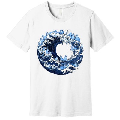 Cute Wave Of Blue Cats For Kamala Premium T-Shirt