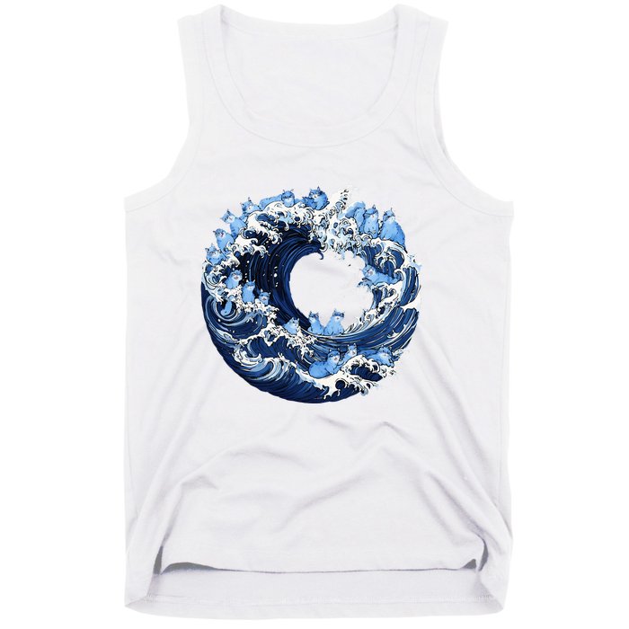 Cute Wave Of Blue Cats For Kamala Tank Top