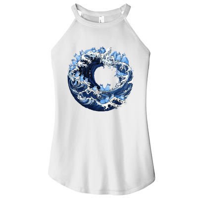 Cute Wave Of Blue Cats For Kamala Women's Perfect Tri Rocker Tank