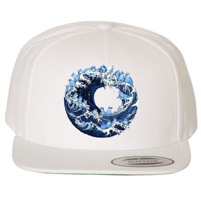 Cute Wave Of Blue Cats For Kamala Wool Snapback Cap