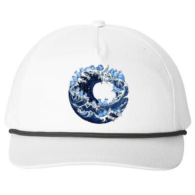 Cute Wave Of Blue Cats For Kamala Snapback Five-Panel Rope Hat