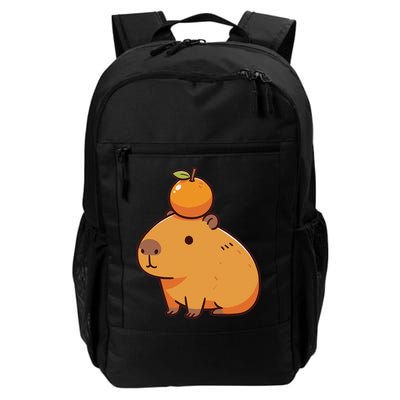 Capybara With Orange On The Head Capybara Daily Commute Backpack