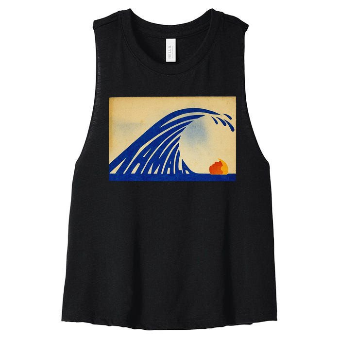 Cute Wave Of Blue Wave Kamala For Kamala Funny Trump Gift Women's Racerback Cropped Tank