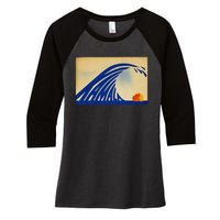 Cute Wave Of Blue Wave Kamala For Kamala Funny Trump Gift Women's Tri-Blend 3/4-Sleeve Raglan Shirt