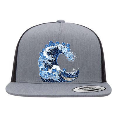 Cute Wave Of Blue Cats For Kamala Flat Bill Trucker Hat