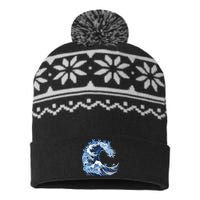 Cute Wave Of Blue Cats For Kamala USA-Made Snowflake Beanie