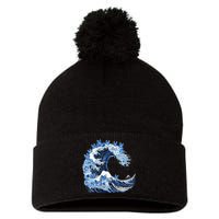 Cute Wave Of Blue Cats For Kamala Pom Pom 12in Knit Beanie