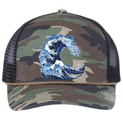 Cute Wave Of Blue Cats For Kamala Retro Rope Trucker Hat Cap