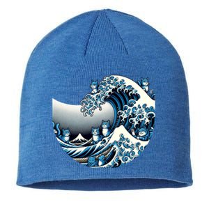 Cute Wave Of Blue Cats For Kamala Funny Meaningful Gift Sustainable Beanie