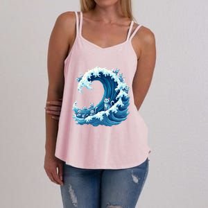 Cute Wave Of Blue Cats For Kamala Gift Women's Strappy Tank