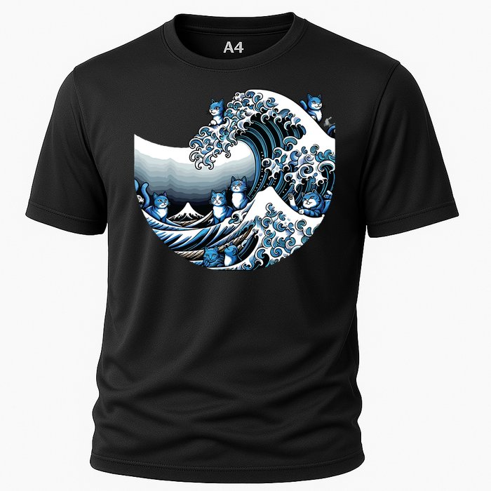 Cute Wave Of Blue Cats For Kamala Funny Cooling Performance Crew T-Shirt