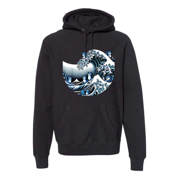 Cute Wave Of Blue Cats For Kamala Funny Premium Hoodie