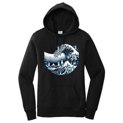 Cute Wave Of Blue Cats For Kamala Funny Women's Pullover Hoodie