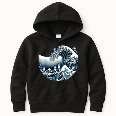 Cute Wave Of Blue Cats For Kamala Funny Kids Hoodie