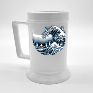 Cute Wave Of Blue Cats For Kamala Funny Beer Stein