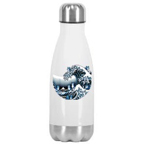 Cute Wave Of Blue Cats For Kamala Funny Stainless Steel Insulated Water Bottle