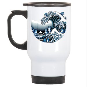 Cute Wave Of Blue Cats For Kamala Funny Stainless Steel Travel Mug