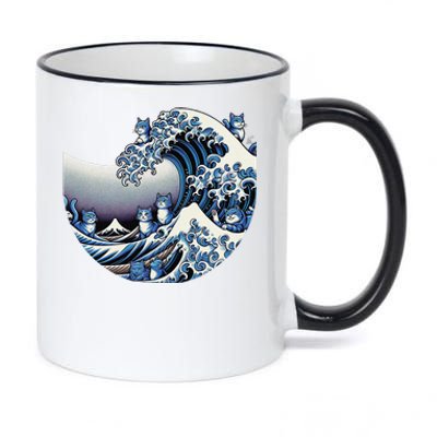 Cute Wave Of Blue Cats For Kamala Funny Gift 11oz Black Color Changing Mug