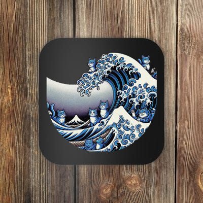 Cute Wave Of Blue Cats For Kamala Funny Gift Coaster