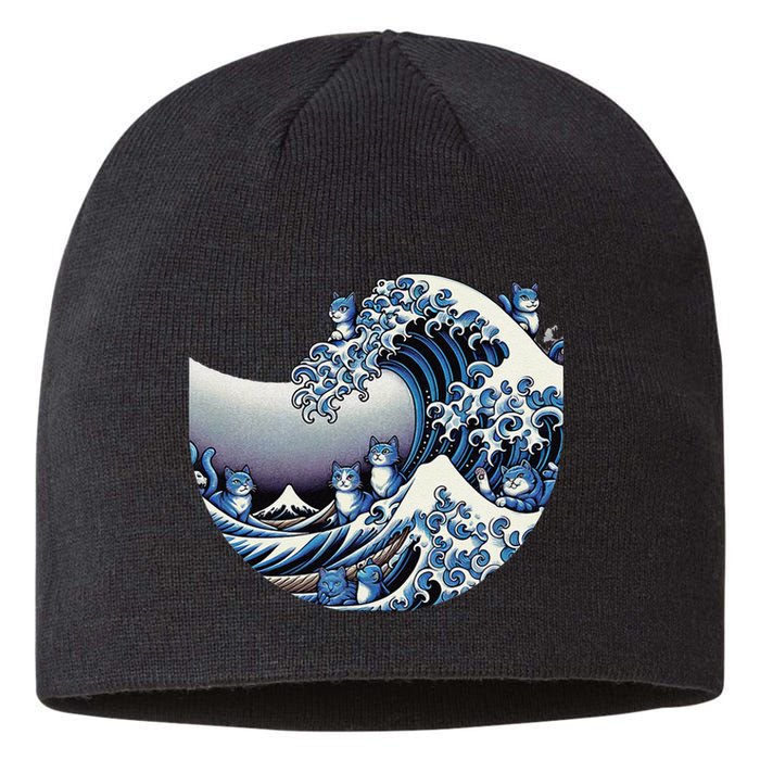 Cute Wave Of Blue Cats For Kamala Funny Gift Sustainable Beanie