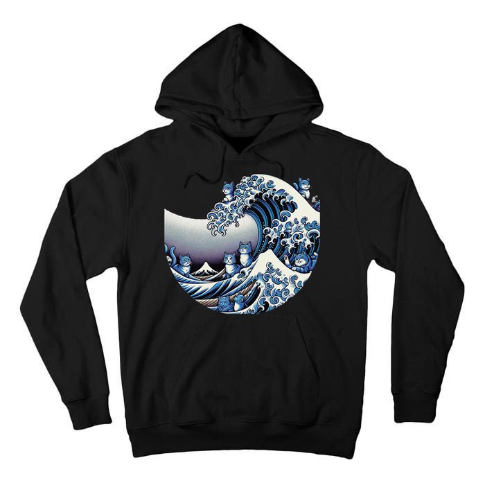 Cute Wave Of Blue Cats For Kamala Funny Gift Tall Hoodie